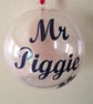 Pet Memorial Christmas Bauble - Personalised Paw Print Ornament with Feather. - Image 9
