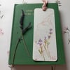 Hand printed and painted lavender bookmark for the book lovers