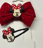 Matching Minnie bow & clip set - Image 1
