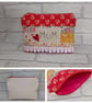 Zipper lined pouch for Mum, zipper pouch, makeup pouch