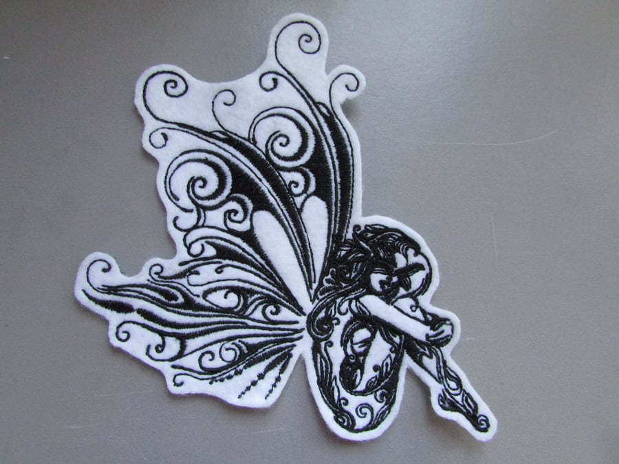 Forest Fairy Fae Embroidered Sew on Applique Patch