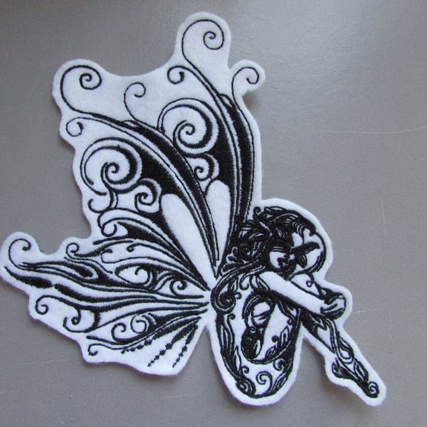 Forest Fairy Fae Embroidered Sew on Applique Patch