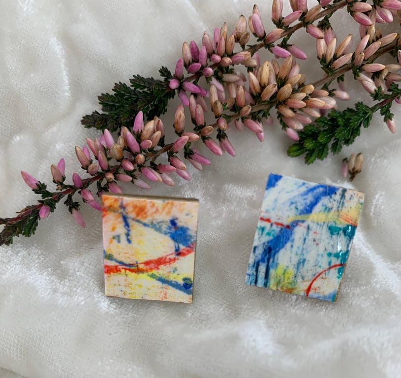 Stainless steel post earrings 