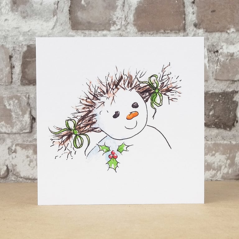 Christmas Card Snow Lady
