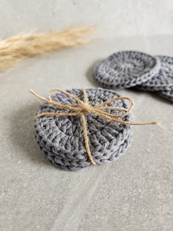 Set of 3 reusable crochet face scrubbies, cotton pads