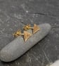Gold triangle stud earrings 9ct hallmarked