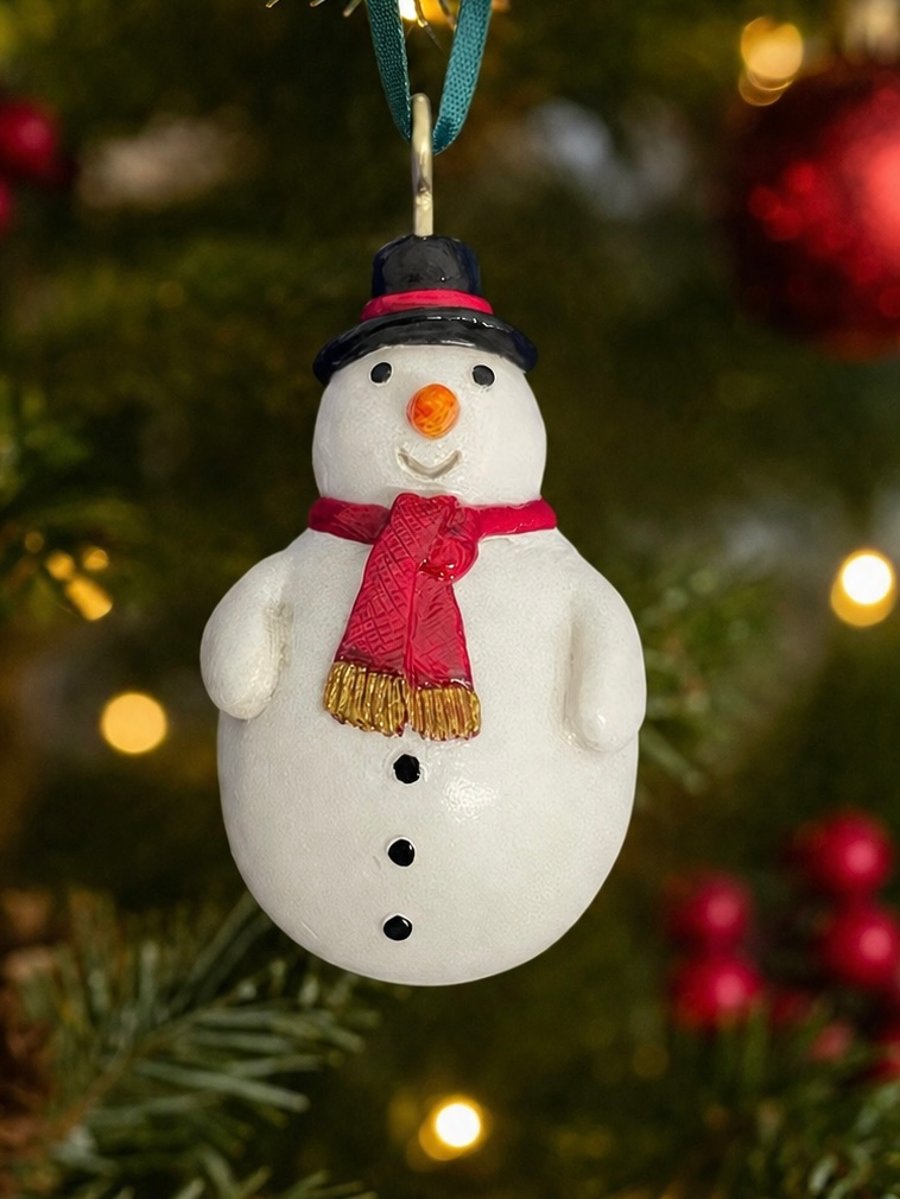 Pack of 4 x Snowman Christmas Tree Decorations 