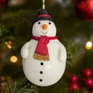 Pack of 4 x Snowman Christmas Tree Decorations 