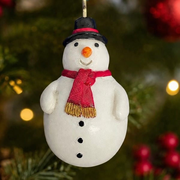 Hand Painted Snowman Decoration 