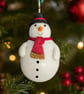 Hand Painted Snowman Decoration 
