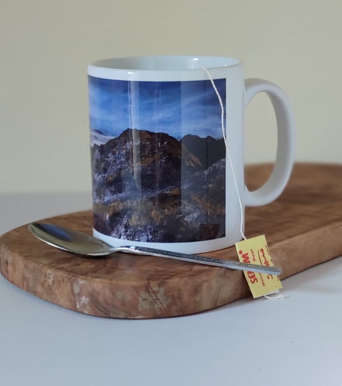 Panoramic Mountain View, fine art landscape printed 10oz mug