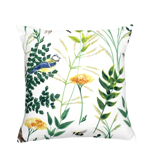 Gardenia Summer Birds Floral Green Orange Cushion Cover 16" 18" 20" 22" 24" 26"