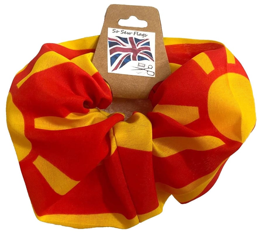 Macedonia Flag Hair Scrunchie Scrunchies Accessory Band Elastic