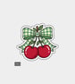 Cute Vinyl Die Cut Sticker For Adults - Cherries With Bow