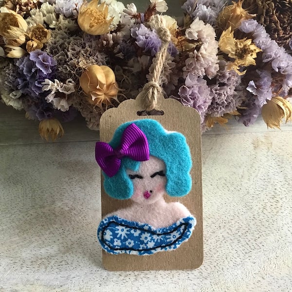 Felt & Liberty Print Face Brooch