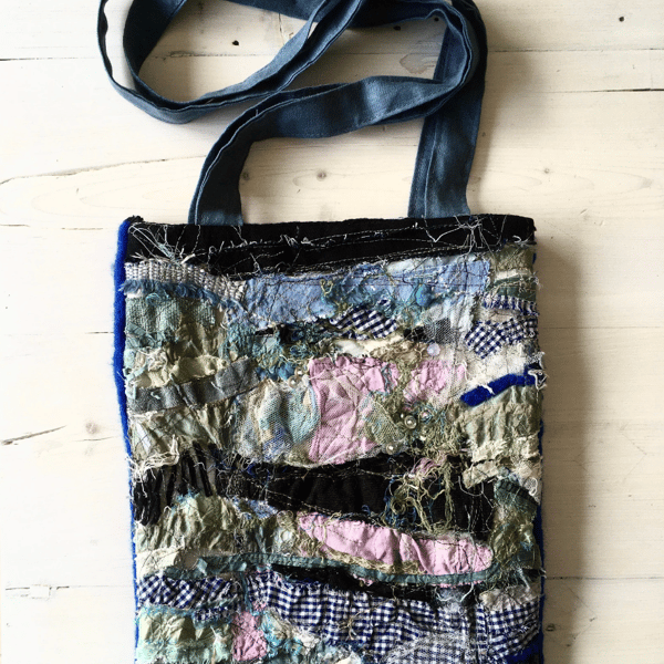 Textile Scrap Fabric Tote Bag