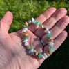 Stress relief bracelet with green aventurine, howlite and crazy lace agate
