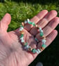 Stress relief bracelet with green aventurine, howlite and picture jasper 