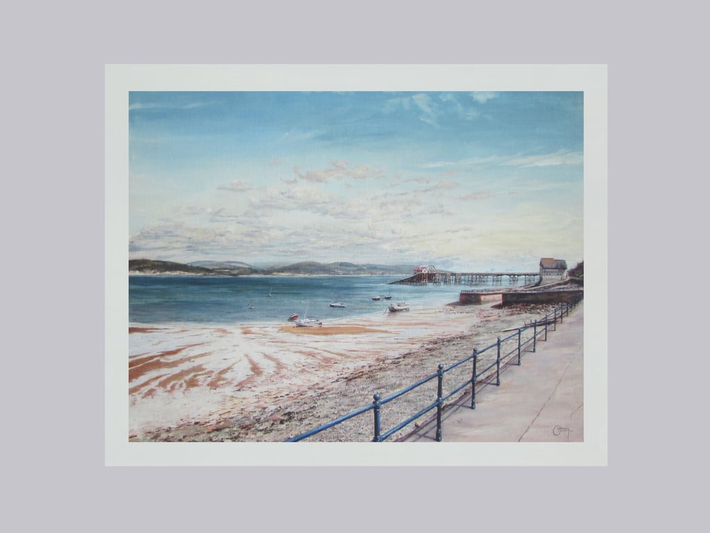 MUMBLES PIER Seascape Art Print- Welsh Seaside Scene- Mother's Day Gift- 10"x8"