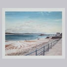 MUMBLES PIER Seascape Art Print- Welsh Seaside Scene- Mother's Day Gift- 10"x8"