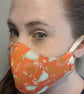 Orange cotton face mask - Image 2