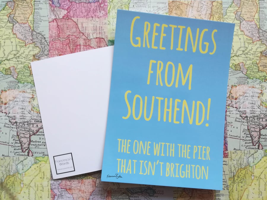 Greetings from Southend-on-Sea Postcard Print Gift, Essex, Leigh-on-Sea