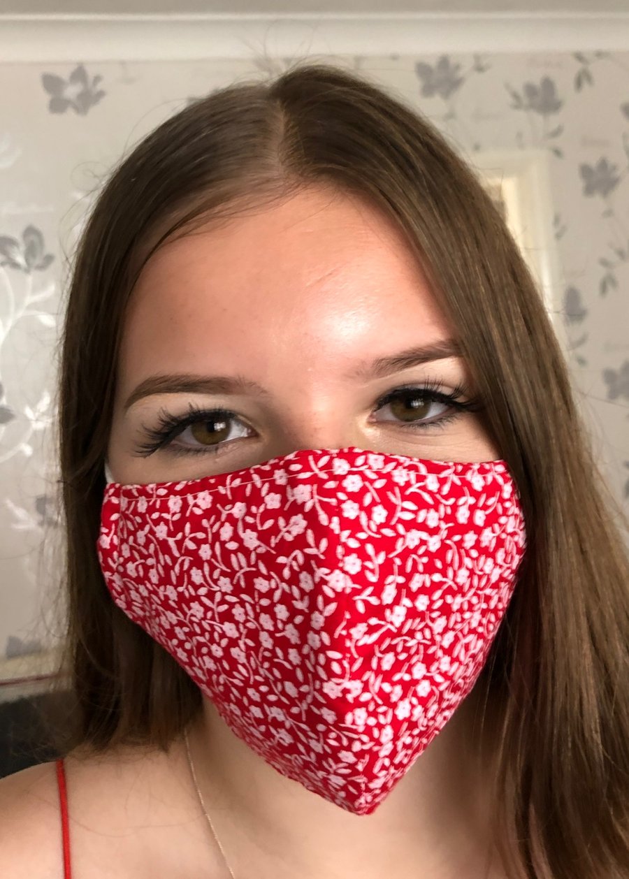 Handmade 100% Cotton Face Mask.Washable,breathable and Reusable.Made in the UK