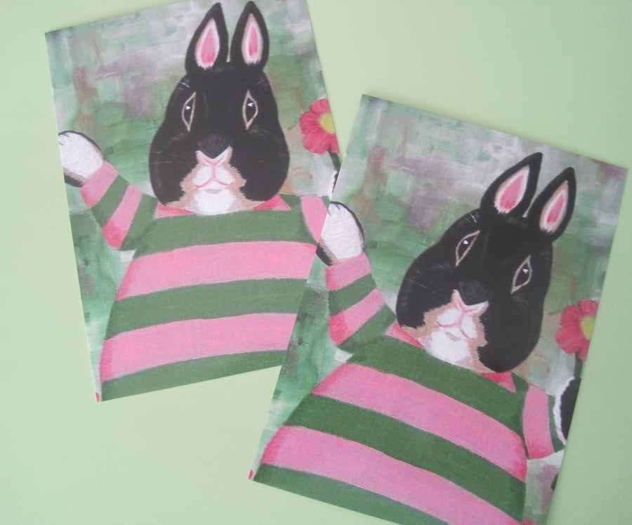 Bunny Rabbit Postcard Print x 2
