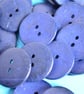 Large Navy Blue Indigo Coconut Shell Button 30mm - Image 1