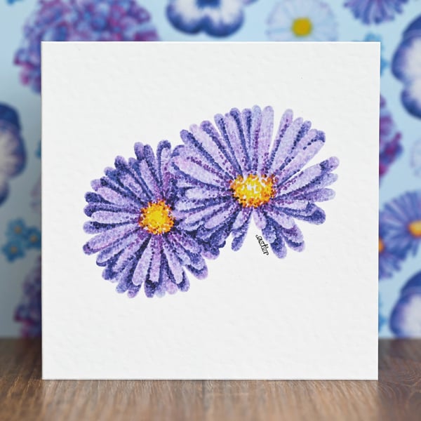 Aster Blank Floral Card