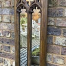Wood Effect Gothic Mirror
