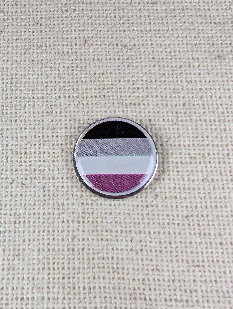 Asexual flag Pin - Pride Themed Pin - Large Resin Topped Pin Badge