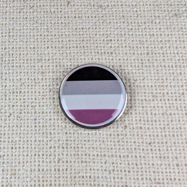 Asexual flag Pin - Pride Themed Pin - Large Resin Topped Pin Badge