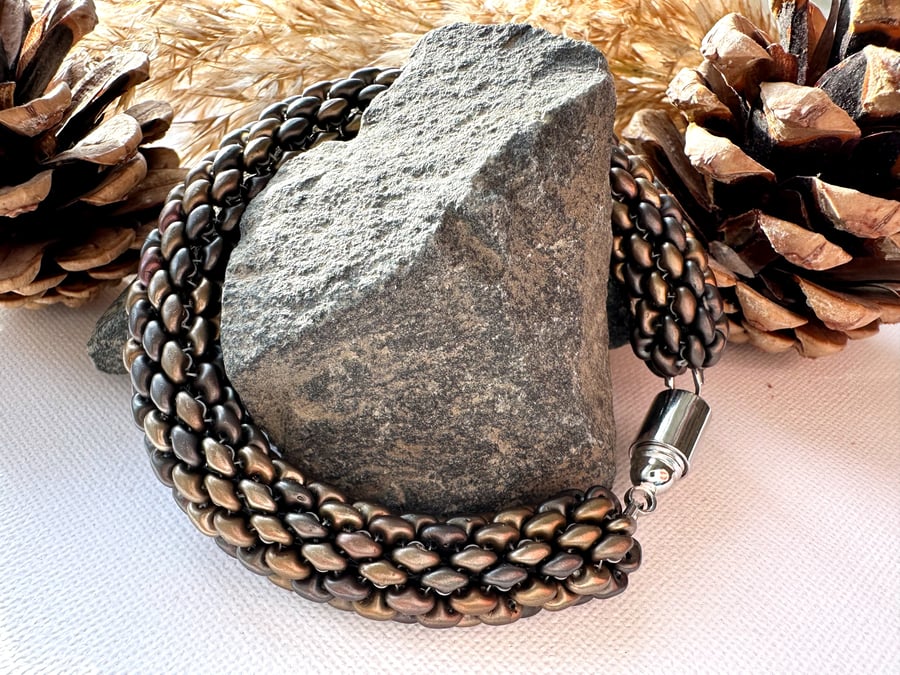 Rope Bracelet - Metallic Leather