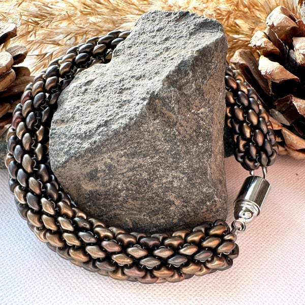 Rope Bracelet - Metallic Leather