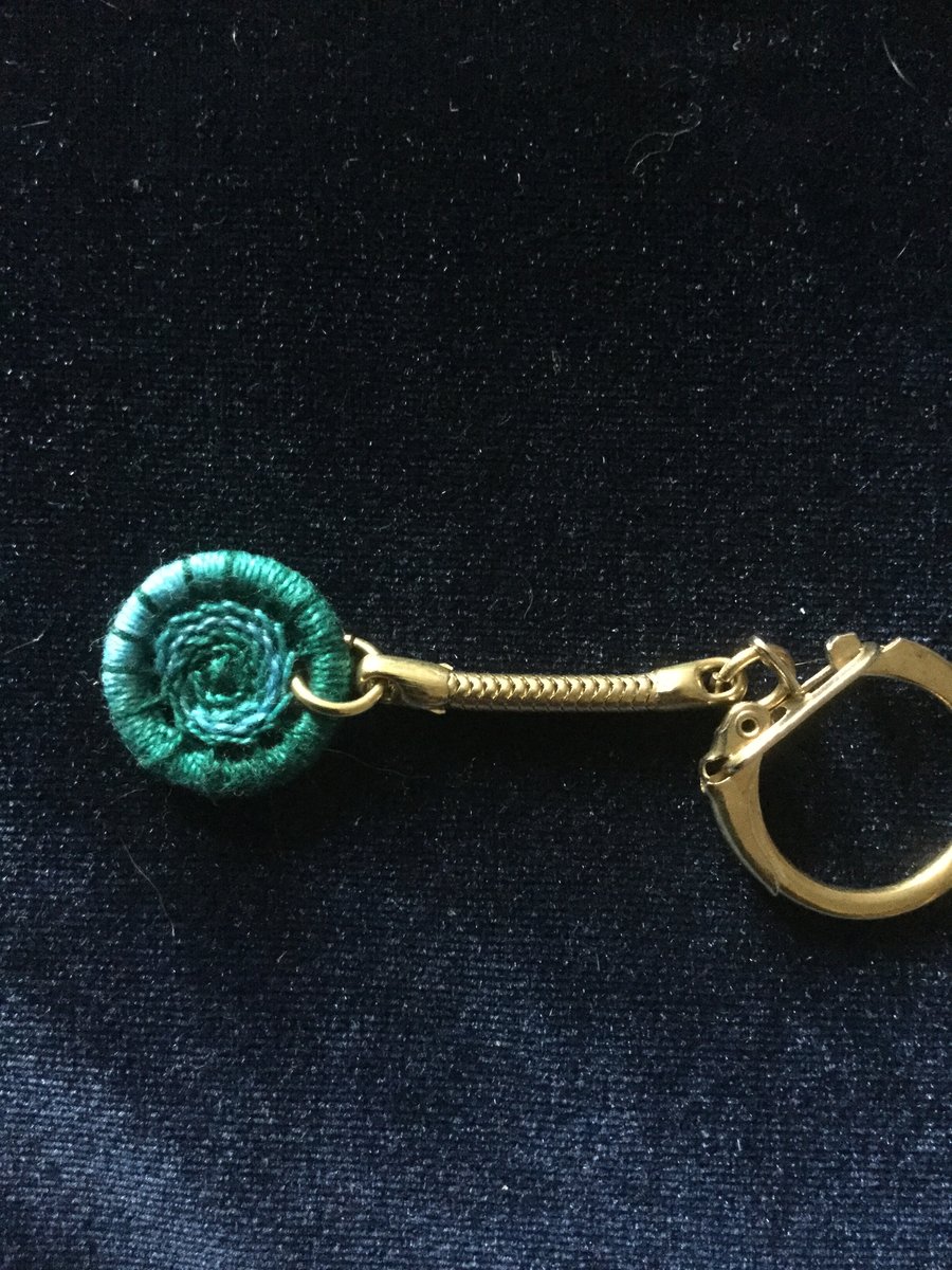 Dorset Button Key Ring, Peacock, K3
