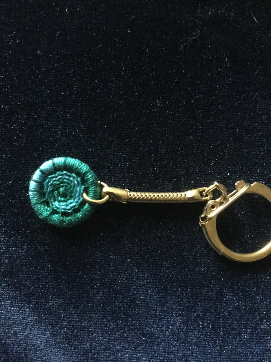 Dorset Button Key Ring, Peacock, K3