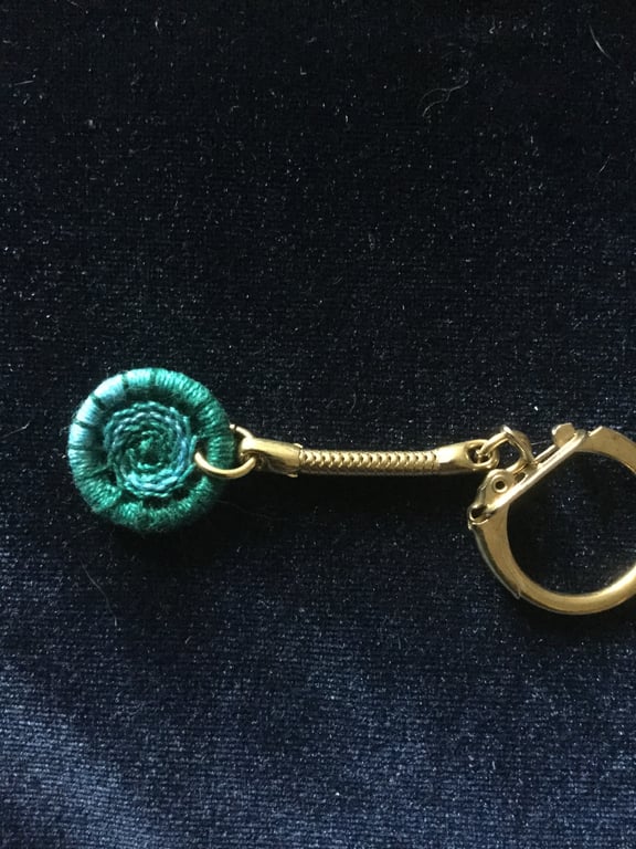 Dorset Button Key Ring, Peacock, K3