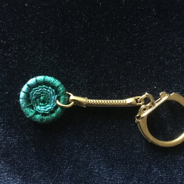 Dorset Button Key Ring, Peacock, K3