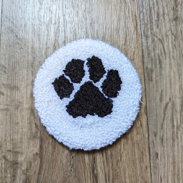 Dog Paw Print 'Mug Rug' or Coaster 