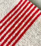 Ecru Infinity Scarf with Red ticking stripe - Image 3