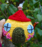 Knitted tea cosy - Fairy cottage design  to fit a one two cup teapot - Image 2