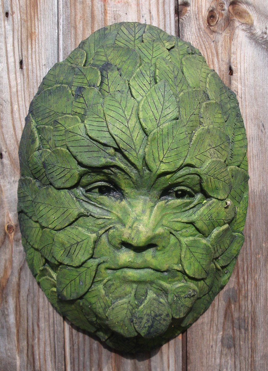 Beech Green Man Plaque plus Free Pocket Green Man