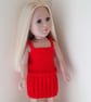 KNITTING PATTERN PDF Red Ribbed Skirt for Doll - Image 2