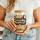 Reading Because Murder Is Wrong Glass Can Cup 16oz