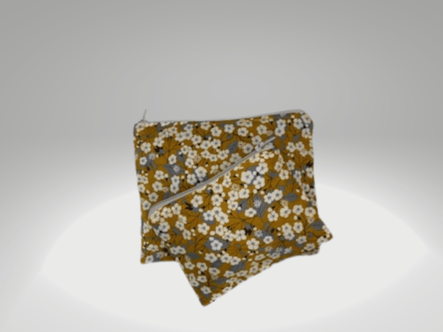 Two Zippered Pouches in Liberty Tana Lawn Mitsi pattern