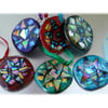 Jewel Fused Glass Christmas Tree Decoration Dichroic  RED