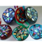 Jewel Fused Glass Christmas Tree Decoration Dichroic  RED - Image 1