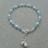 Shades Of Aqua Beaded Anklet 