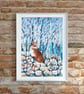 Fox Art Print - Fox painting print